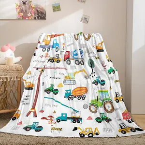 Construction Excavator Blanket Gifts for , 40''x50''   Excavator  Warm Cozy Throw Blankets for Couch or Bed, Cozy Soft Lightweight Fuzzy Flannel Blanket Suitable for  Seasons