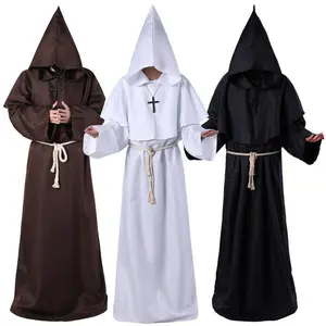 Medieval Monk Costume Wizard Clerical Dress Halloween Death Robe Cosplay Plague Doctor Mask