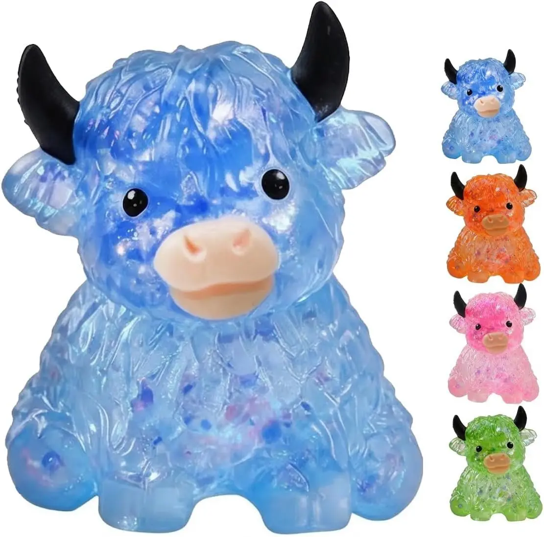 【FathersDayGift】Highland Cow Squishy, Mini Cute Animal Decompression Squeeze Toy for Adults, Slow Rising Sensory Fidget Stress Ball for Anxiety Relief, Easter Basket Stuffer Party Favor Gift for Cow ,Summervibes Gift for Kids#SummerWins #DealsForYouDays