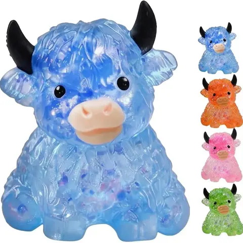 Highland Cow Squishy Mini Stress Relief Toy - Slow Rising, Sensory Play, Sensory Friendly, Unisex Quirky Gifts, Animal Lover Item, Squishies Toys, Fidgets for Anxiety, Fathers' Day Stuffer