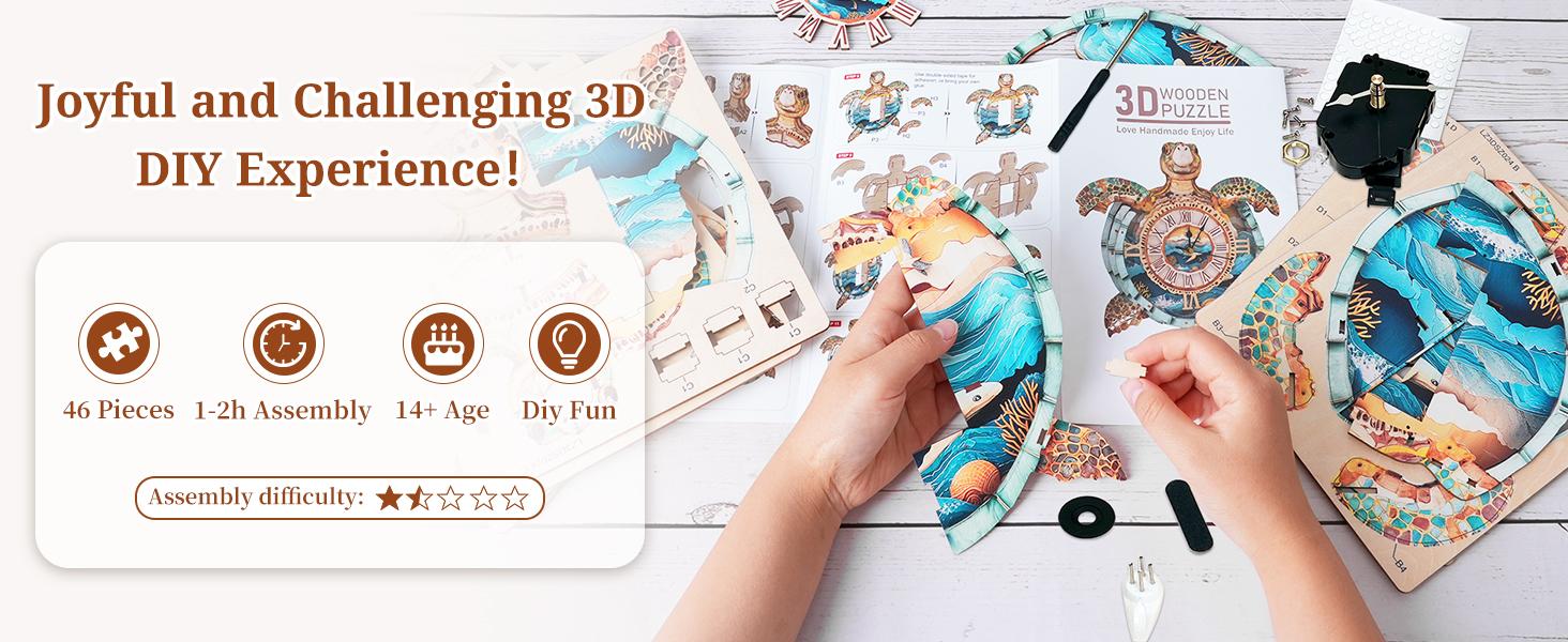3D Wooden Mechanical Pendulum Clock