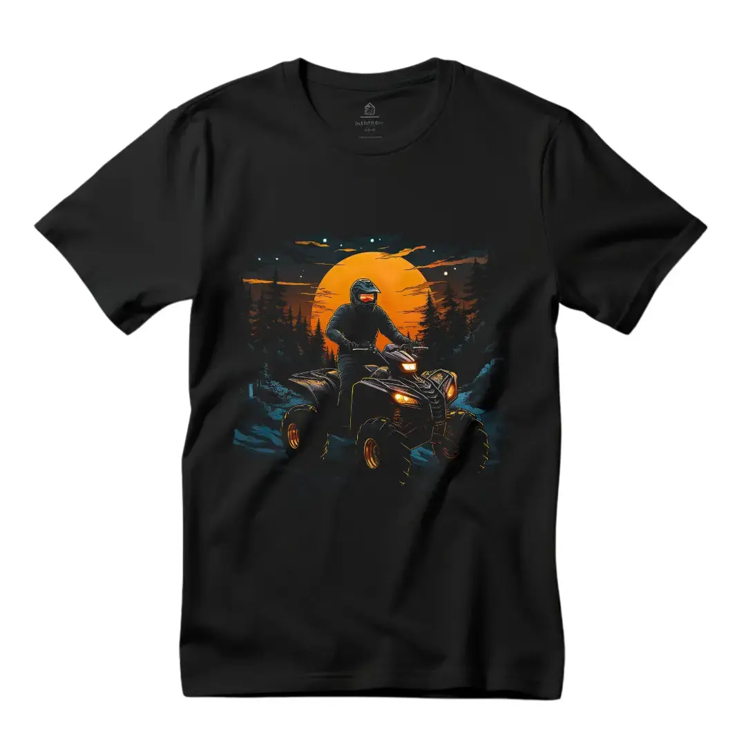 Black Threadz Menswear Men's Short-Sleeve Round Neck ATV Adventure Graphic Tee - Off-Road Theme All-Terrain Vehicle Apparel for ATV Enthusiasts, Casual Wear, Short-Sleeve Tee, Atv-Themed, Dynamic Design