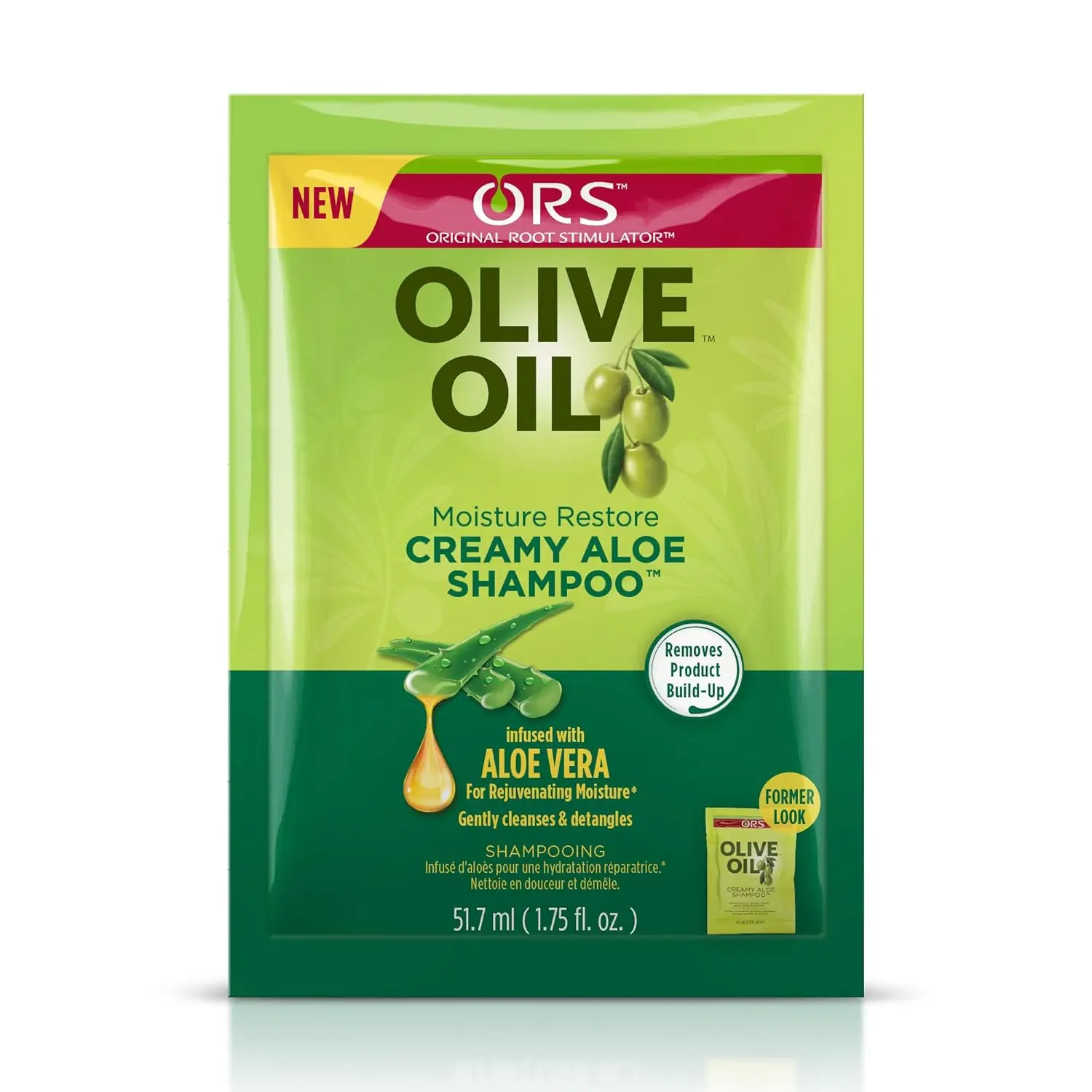 Organic Root Stimulator Olive Oil Creamy Aloe Haircare Shampoo - Nourishing, Silky for All Hair Types, 1.75oz