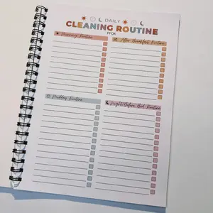 ADHD Cleaning Planner A4 Size Daily Weekly Monthly Schedule Checklist Notebook for Home Office Dorm Durable Cover Smooth Pages Office Stationery Essential Plannerbook