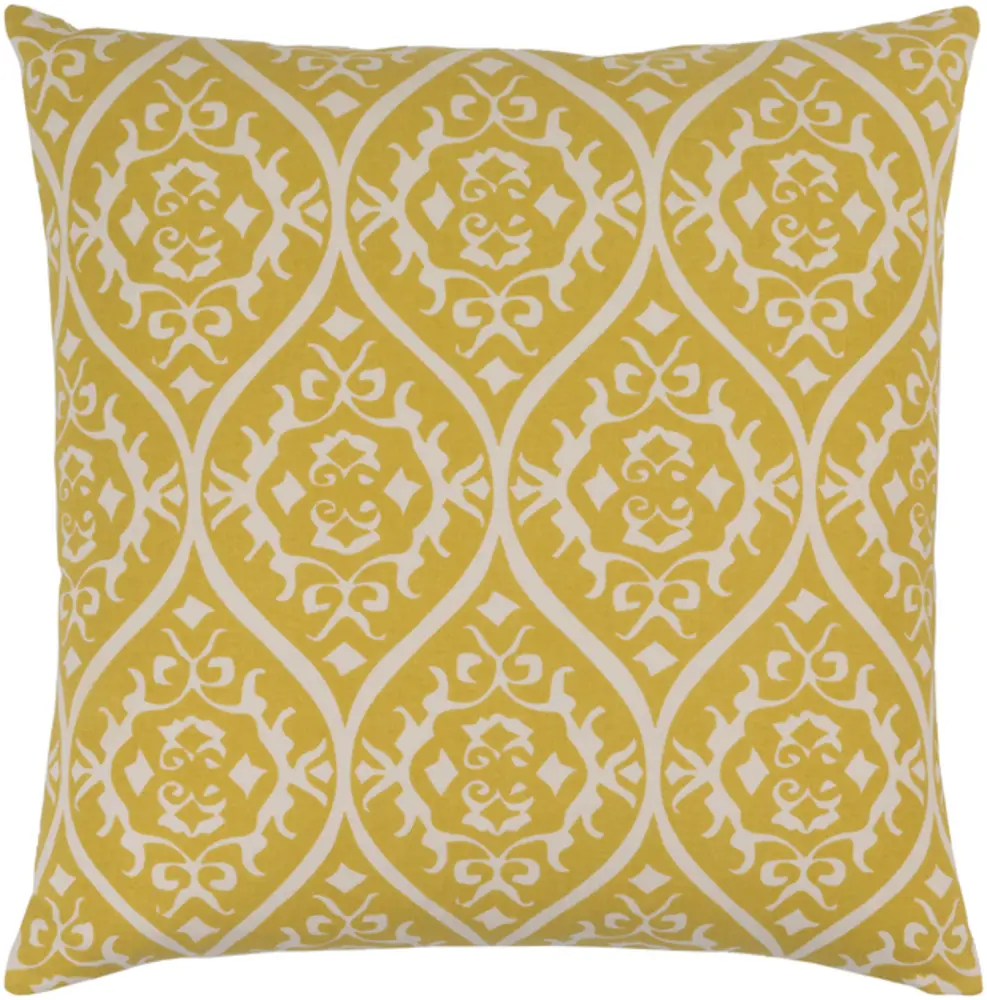 Livabliss SMS004-2222D Somerset Cotton Throw Pillow - Lime & Ivory, 22x22x5 in, 5 inches