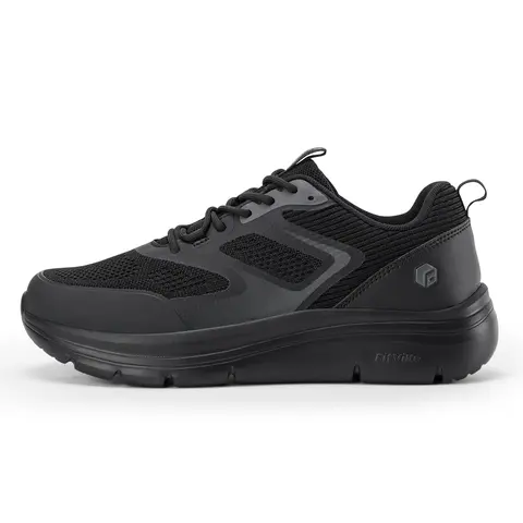 FitVille Men's Cloud Wanderer V19 Wide Fit Walking Sneakers - Wide Toe Box Knit, 5cm High-Rebound EVA Extra Thick Sole, Breathable Mesh+PU Upper, Flexible, American Ingenuity Design, Fatigue-Free Landing All-Season Casual Trainers for Everyday Walking