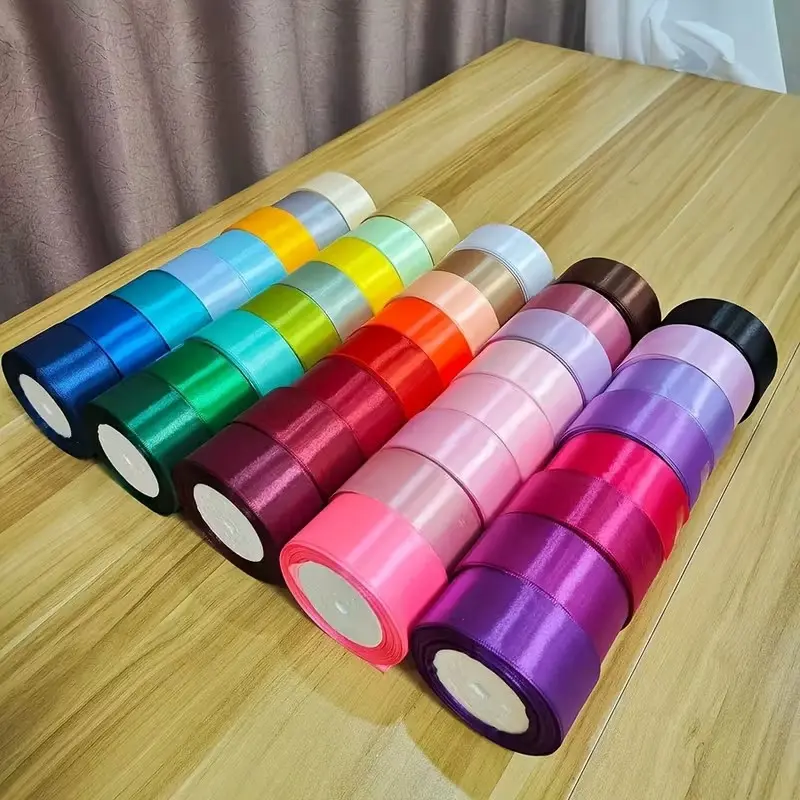 Silk Ribbon Roll Set, Ideal Wedding & Decoration Supplies, Decor Gifts, Perfect Gift Wrapping Material, Craft Projects, Fall Flower Bouquet Packaging, Creative Gift Packaging