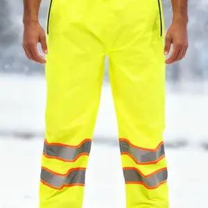 Men's Waterproof Rain Pants, Rainproof Workwear Cargo Pants, Plus Size, Outdoor Hiking, Zip Pockets, Elastic Waist, Drawstring, Unisex