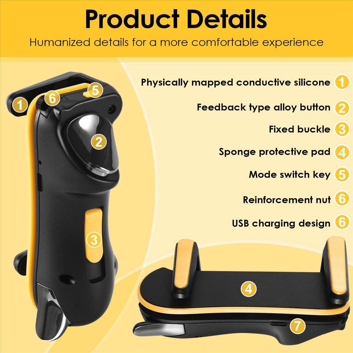 PUBG Trigger Controller for iPad Tablet Capacitance L1R1 Fire Aim Button Triggers Gamepad Joystick for Mobile Phone