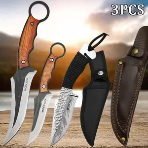 3PCS Stainless Steel Set Professional Kitchen Knives Multipurpose Utility Knife Sharp EDC Camping Fish Beef Fruit Sashimi Knife