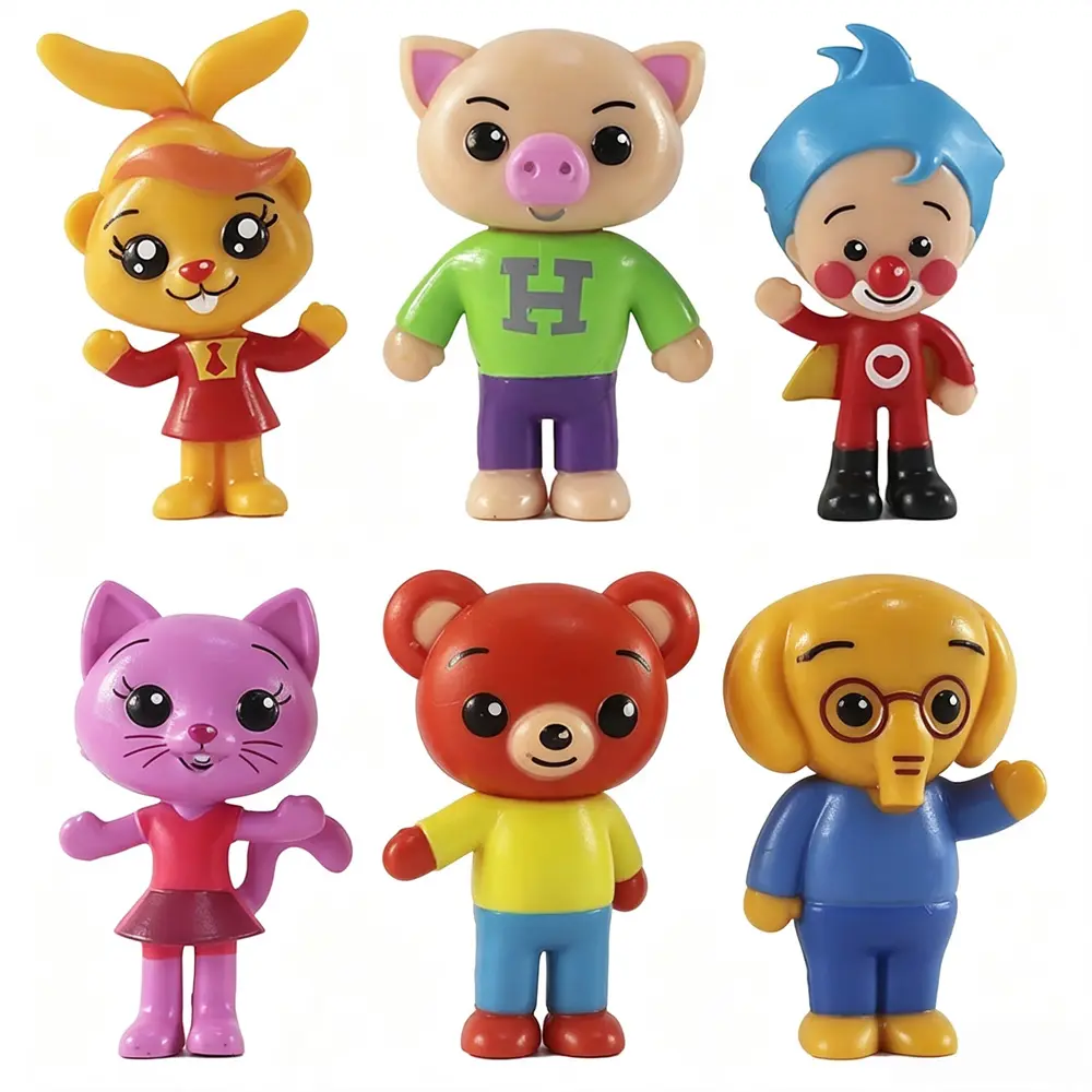 3 Inch Cartoon Animation Character Figures 6 Pack, Kids Nursery Rhymes Play Figures Set, Educational Toy Figurines, Cake Toppers, Desktop Decor, Gift for Boys Girls