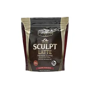 Café Divina Sculpt Latte - Premium Coffee Infused with Reishi, 0g Sugar, 20 Servings, 21g Sachet, Rich Creamy Texture, Artistic 3D Designs