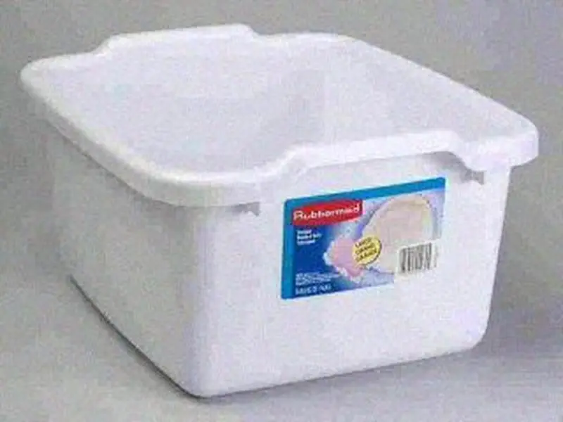 RUBBERMAID 297000 Large Size Plastic Dish Pan, 15.3 QT White, for Home Kitchen Use