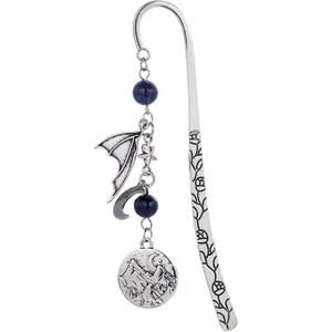 Retro Metal Bookmark for Bookish Gifts Wing Mask Bow and Arrow Charms Book Mark for Book Lover Gifts for Women Men (Night-Blue)