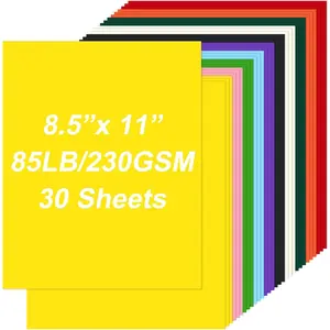 Cardstock 8.5" x 11 ",Cardstock Paper 85 lb/230 gsm,Colored Card Stock for Printer,Drawing, tags,Invitations, Cards etc (Multicolored, 30 Sheets)