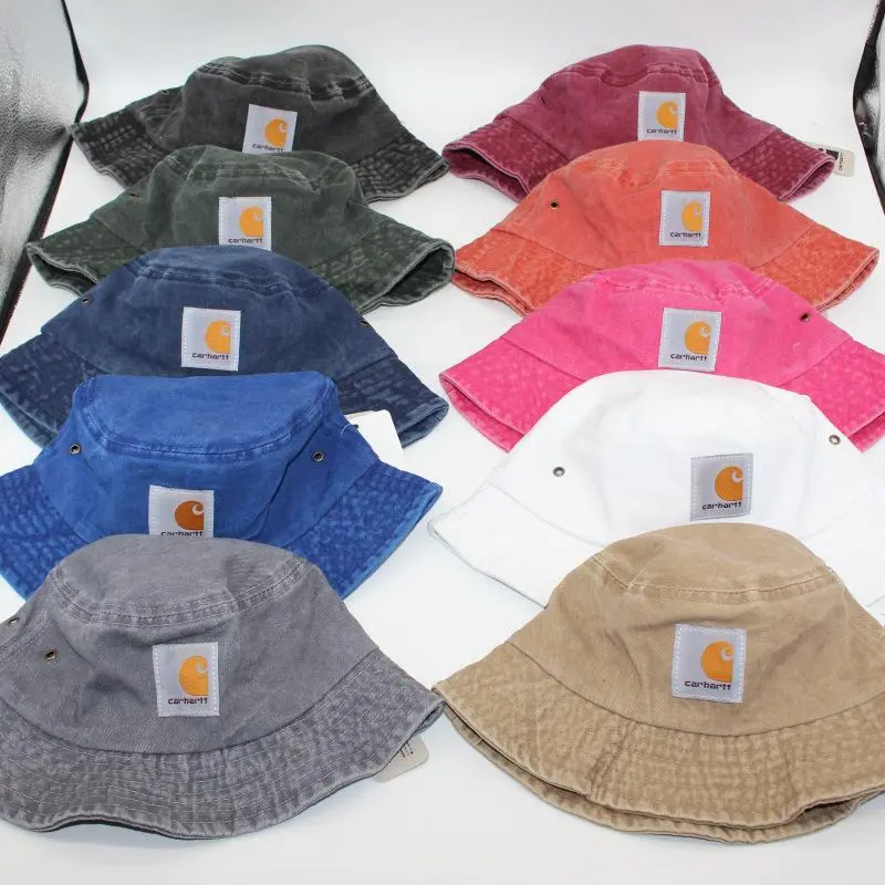 Washed Bucket Hat, Short‑Brim Work‑Wear Boonie Hat, Outdoor Fishing Sun‑Shading Basin Cap for Men Women