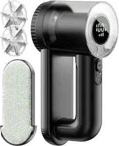 Electric Fabric  & Lint Remover, Rechargeable Portable 3-Speed LED Digital Display Sweater Defuzzer for Clothes, Sofa, Bedding - Removes Lint, Hairball, Fuzz - Black