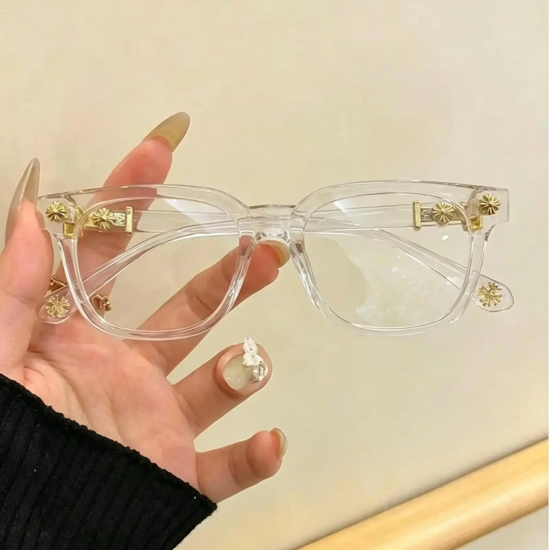 Fashion Square Frame Blue Light Glasses, Ultra-Light Frame, Retro Street Style, Unisex Computer Phone Eyeglasses, Fashionable Frames Glasses Lightweight Eyewear