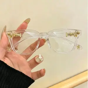 Fashion Square Frame Blue Light Glasses, Ultra-Light Frame, Retro Street Style, Unisex Computer Phone Eyeglasses, Fashionable Frames Glasses Lightweight Eyewear