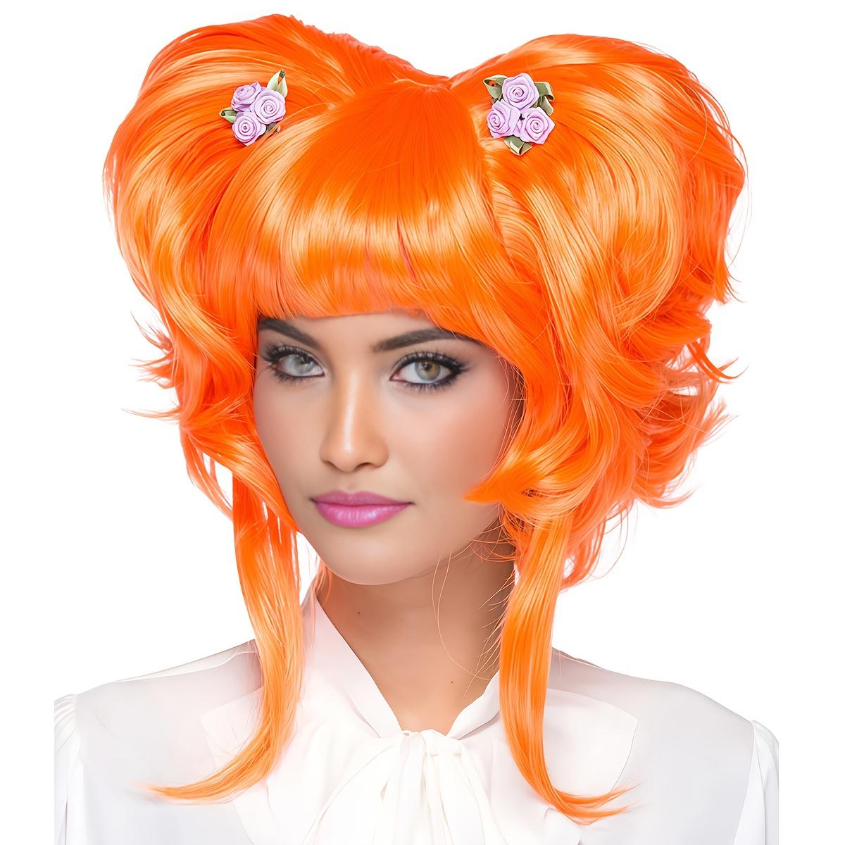 Anxin Mustache Red Queen Costume Colored Curly Wig for Women, Multiple Colors Available, Full Head Cover for Cosplay and Holiday Parties