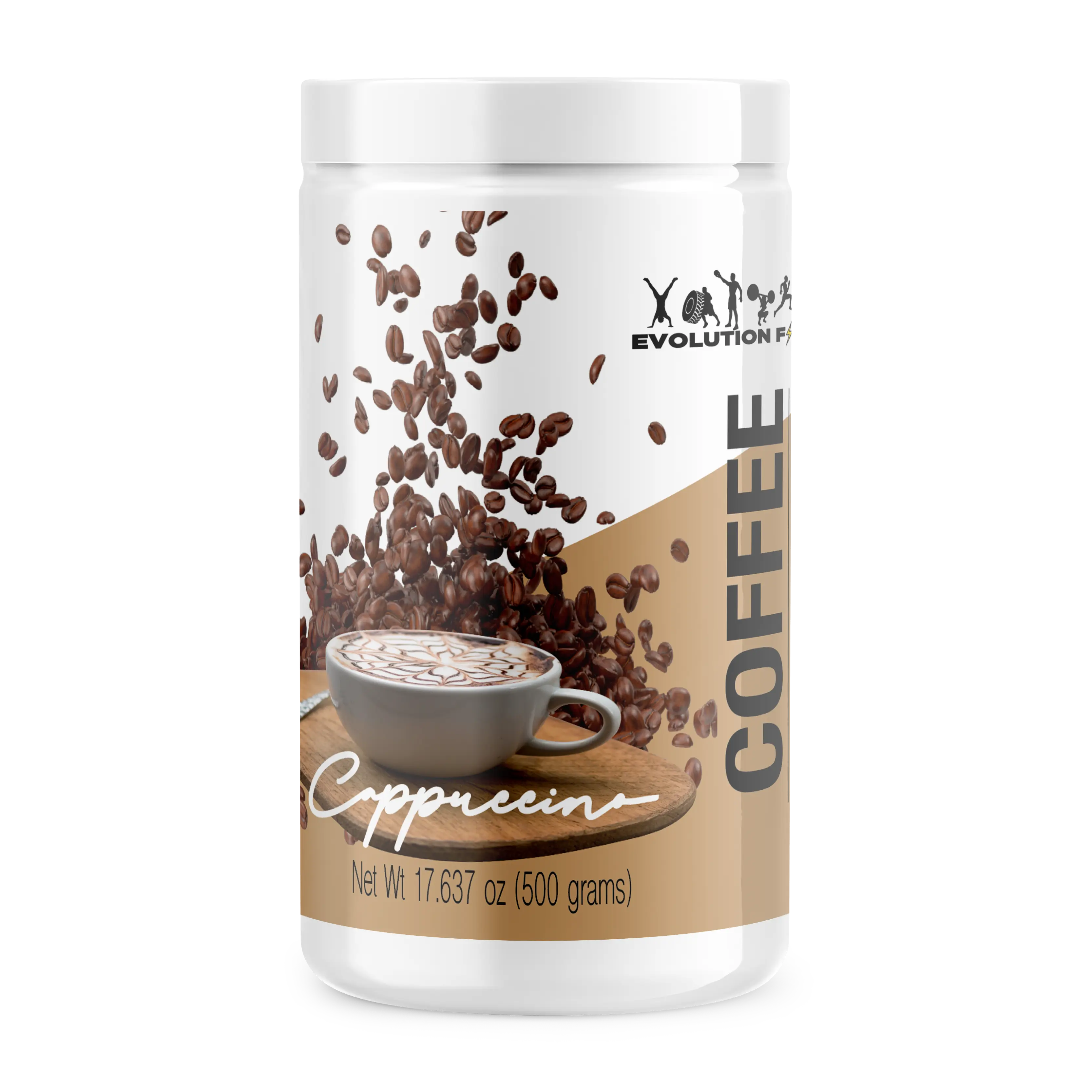 Evolution Coffee Cappuccino Flavor Beverage Creamy with L-Carnitine a Dietary Supplement Product Evolution Coffee Cappuccino Flavor Beverage Creamy with L-Carnitine a Dietary Supplement Product