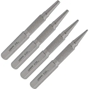4pcs Nail Setter Punch, 1/32 1/16 3/32 1/8 Inch Center Punch Set, Nail Punch Kit Nail Driver Tool