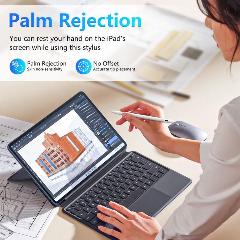 Stylus Pen for iPad, Apple Pencil for iPad 9th&10th Generation - iPad Pencil 2nd Generation, Fast Charge Active Pencil Compatible with 2018-2023 Apple iPad Pro11&12.9 inch, iPad Air 3/4,iPad 6/7/8/9/10,iPad Mini 5/6 Gen