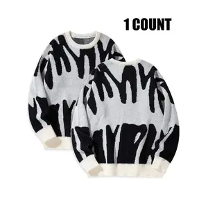 Men's Colorblock Print Drop Shoulder Sweater?Pullover, Regular Fit Casual Long Sleeve Round Neck Jumper?Pullover?for Fall & Winter, Fashion Men's Knitwear for Daily Wear