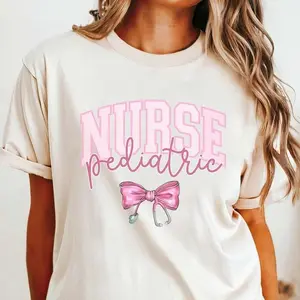 Pink Bow Pediatric Nurse shirt Peds Nurse tshirts Pediatric Sweater Picu Nurse shirt Pediatrics Nurse Shirt Gifts For Nurses