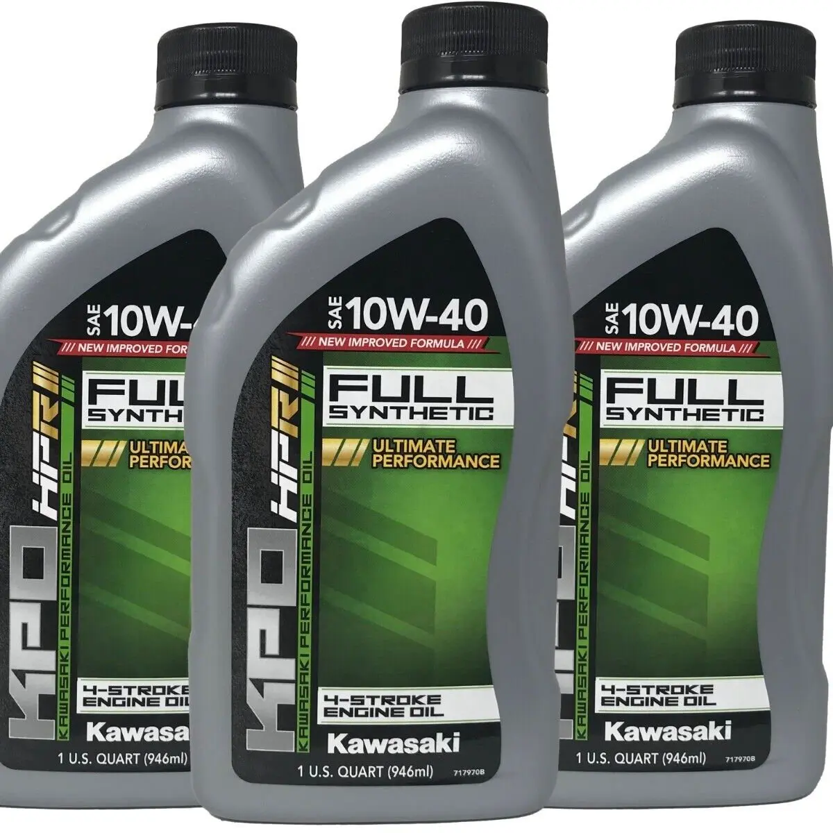 Kawasaki Genuine OEM KPO Full Synthetic 10W-40 Oil Quart K61021-500-01Q - 3 Pack