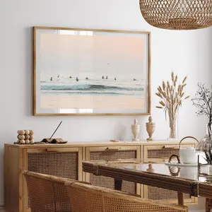 Fine Art Surf Print – Vintage California Beach Photo | Coastal Grandmother Wall Decor in Soft Pink