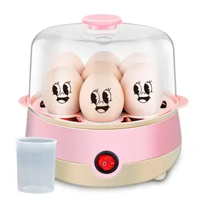 Easy Rapid Egg Cooker Electric 7-Egg Capacity, Soft, Medium, Hard-Boiled Egg Cooker with Auto Shut-Off, Measuring Cup Included, BPA Free,Pink