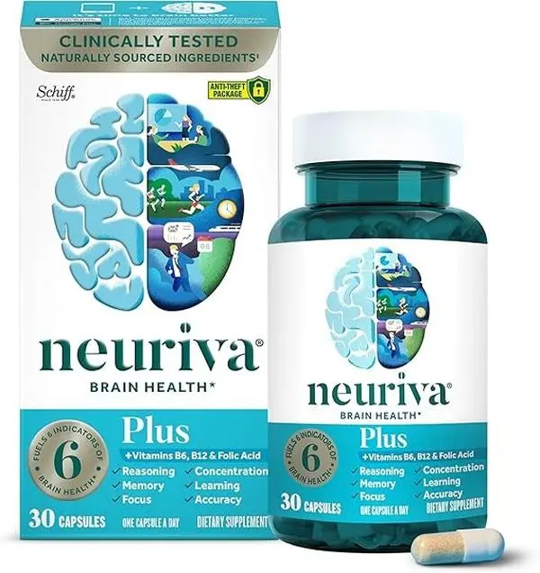 Neuriva Plus Mind Support Formula Cognitive Enhancer with Clinically Studied Ingredients Neurofactor PS B Vitamins 30 Count Brain Healthcare Fitness