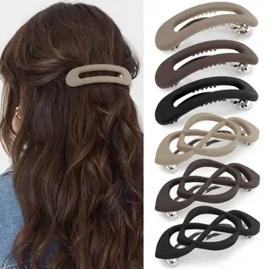 Hair Clips Barrettes for Thick Thin Fine Hair 6 count  Flat Barrettes No Crease Large Hair Slides  90s Accessories for Women Girls Trendy Stuff Gifts (Matte, Neutral Color)