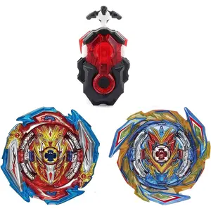 Gyro Battling Top Burst Gyro Toy Set, with Gyro Launchers and Handle Combat Battling Game, Gift for Kids Children, B-173-01+B-163