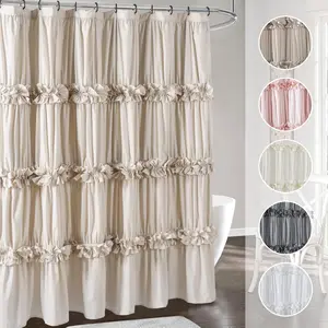 YRZTRK Camel Ruffle Shower Curtain Vintage Handcrafted Bow Tie Bath Curtain for Master Bathroom With 12 Hooks Shower Curtain For Bathrooms Waterproof Quick Drying Machine Washable Home Bathroom Decor Shower Curtain Sets for Bathroom