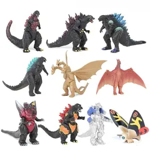 10pcs/set Anime Godzilla King Ghidorah Mothra Rodan Burning Gojira PVC Model Doll Collection Decor Statue Gifts Kids Hobby Toy