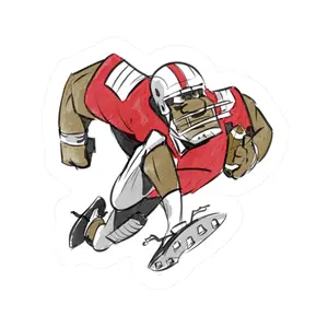 Running Football Player Sticker | Kiss-Cut Sports Decal