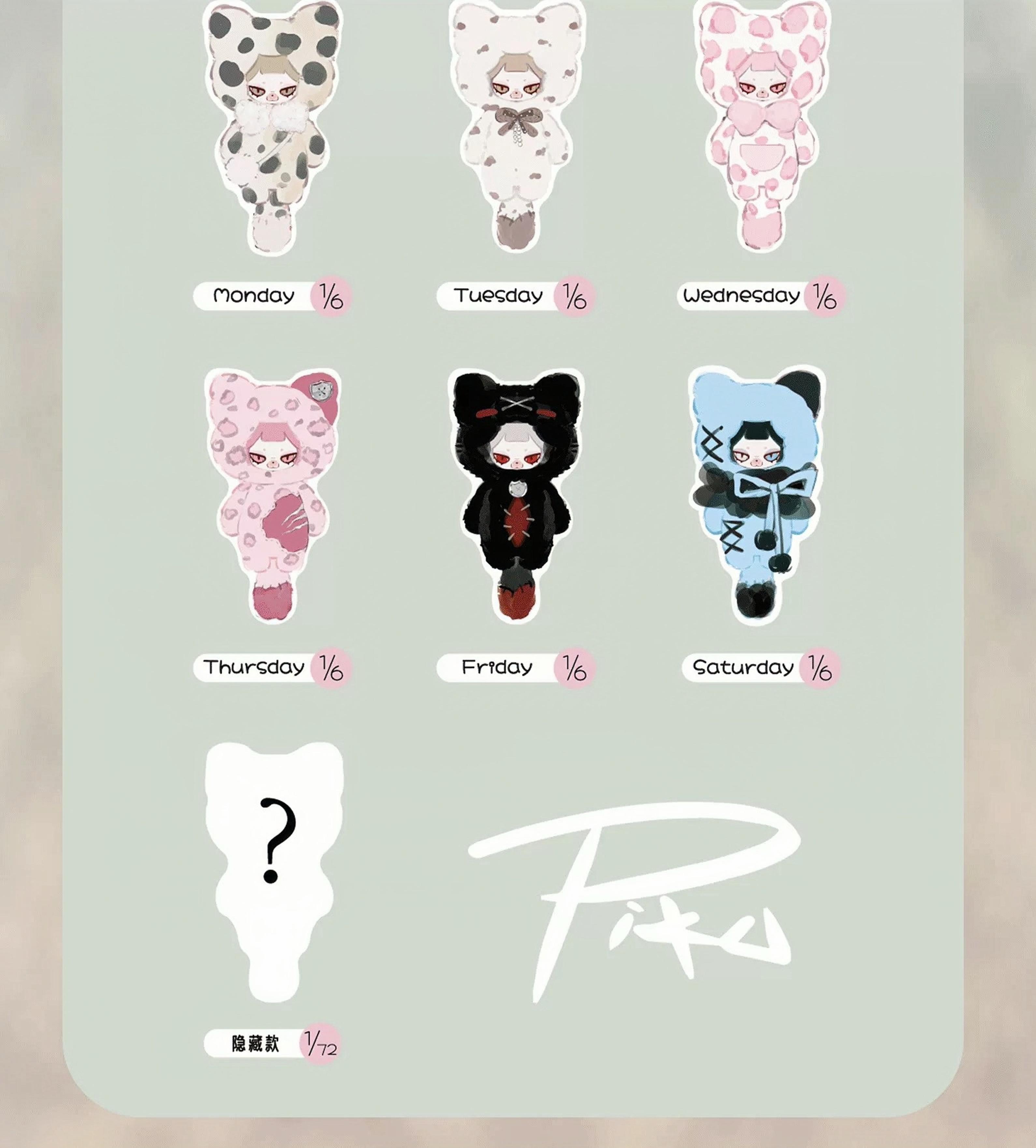 Rumi The Week Blind Box | Sassy Leopard Bag Charm | Y2K Aesthetic Keychain | Designer Art Toy | Soft Plushie Pendant for Purses