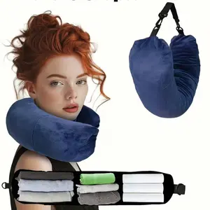 Lightweight Foldable Travel Pillow, Compact Portability, Essential Accessory For Car, Plane, And Cruise Trips - First Model With Arm Strap, Supports Head, Body, And Arms, Provides Inclined Support