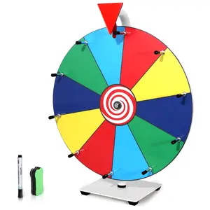 14 Inch Prize Wheel – 10 Slots Color Spinning Wheel for Prizes, with Dry Erase, The Casino Prize Wheels Spinner for Carnival & Tradeshow