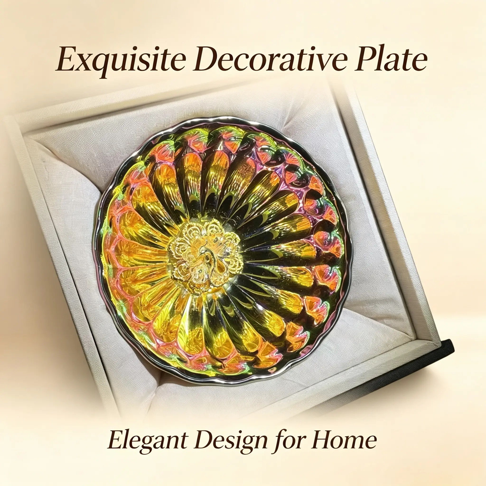 Handmade Iridescent Lotus Flower Plate & Cup Tea Set, Unique Kitchenware Drinkware Accessories, Gift for Her
