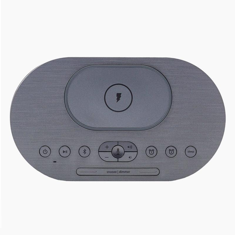 Alarm Clock with Wireless Charging, USB Charging, and Wireless Speaker (iBTW38)