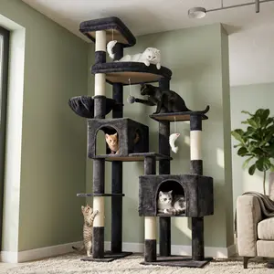 Deskat 78inches  Cat Tree for large cats .  2 Cat condos ; 5 Sisal Posts; 2 Perches; F78c