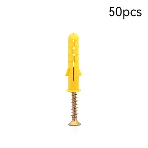 Plastic Expansion Screw, Nylon Expansion Bolt, Wood Screw Kit, Expansion Plug Screws for Woodworking, Home Improvement, Construction