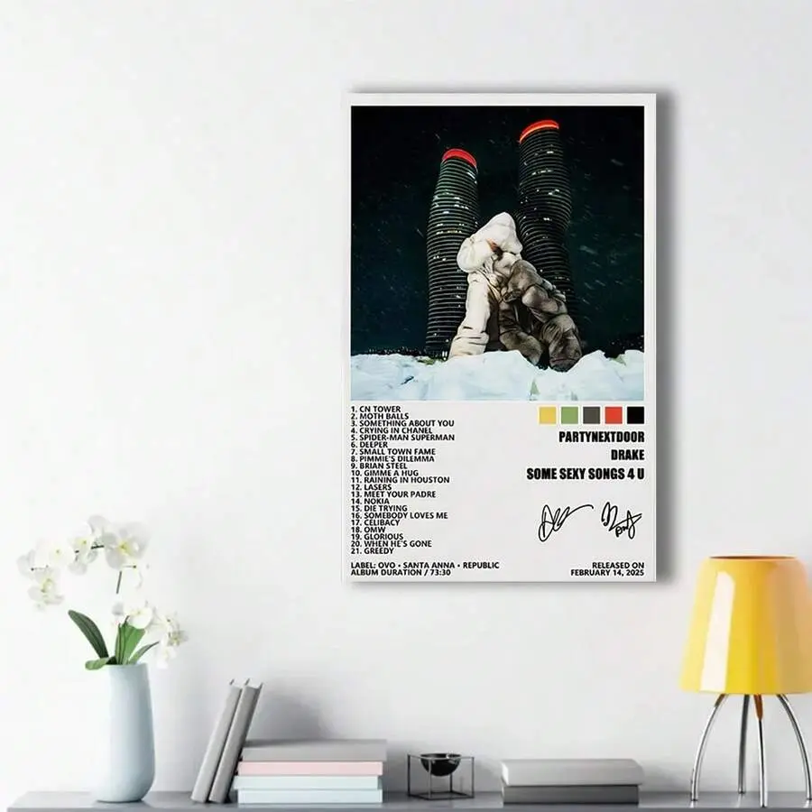 "Some Sexy Songs 4 U" Album Cover Canvas Poster, Framed/Unframed Fandom-Themed Musical Wall Artwork, Hip Hop Rapper Decor for Bedroom Aesthetic, Ideal Gift for Music Enthusiasts