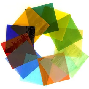 Stained Glass Sheets 6 x 6 Inches Set of 12 Cathedral Art Glass for Suncatchers Crafts DIY Decor (Mix Color 4) Clear Glass