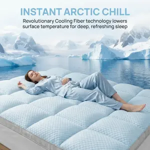 【Memorial Day Deals】Cooling Extra Thick Quilted Mattress Topper, Breathable Cooling Mattress Pad,Deep Pocket Fitted Mattress Protector,Soft Non-Slip Bed Cushion for Hot Sleepers, All Season bedroom comfort, special gift choice summervibes Bed accessories