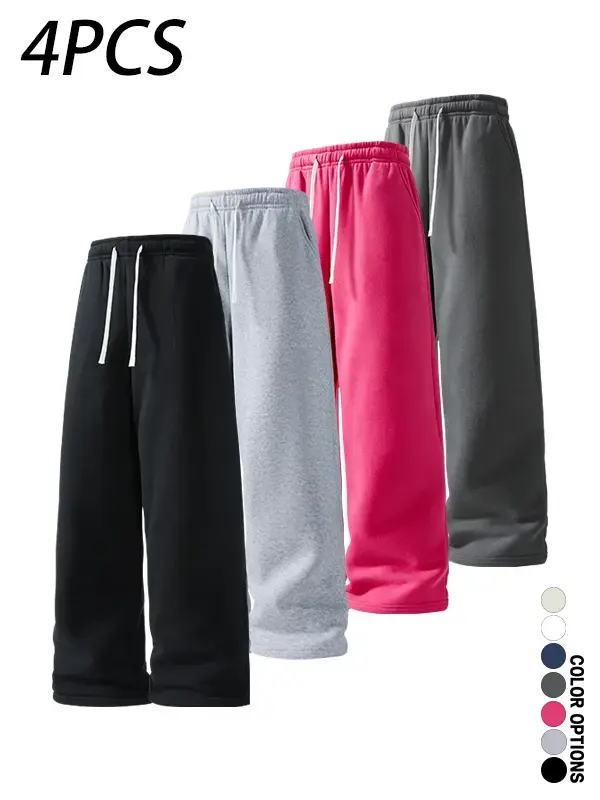 Men's Full-Length Athletic Pants, Beige Loose Wide-Leg Joggers with Drawstring Waist, Ultra-Soft Breathable Sweatpants for Running, Fitness