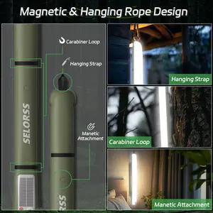 SELORSS Portable Inflatable Outdoor Camping Light, IP66 Waterproof Standard, Three White Light Modes and Flashing Signal Lamp, Suitable for Camping, Hiking, Travel, etc.